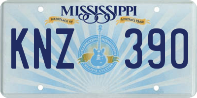 MS license plate KNZ390