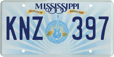 MS license plate KNZ397