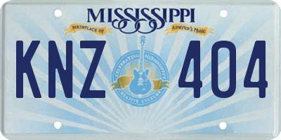 MS license plate KNZ404