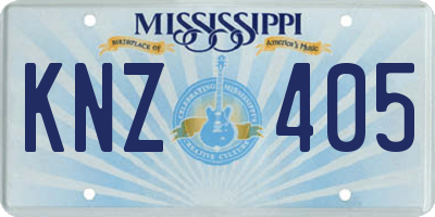 MS license plate KNZ405