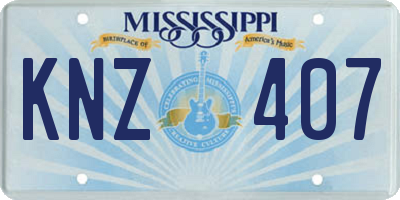 MS license plate KNZ407