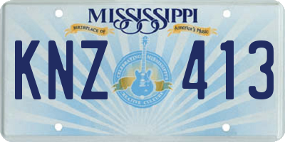MS license plate KNZ413