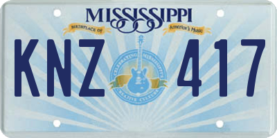 MS license plate KNZ417