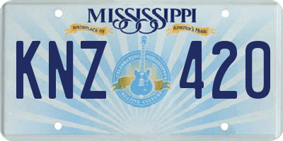 MS license plate KNZ420