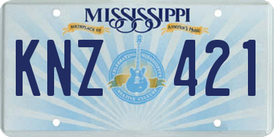 MS license plate KNZ421