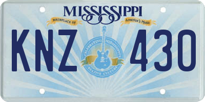 MS license plate KNZ430