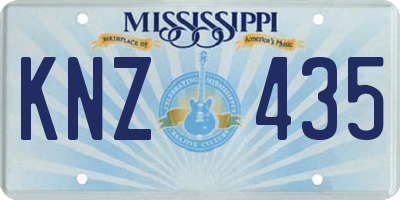 MS license plate KNZ435