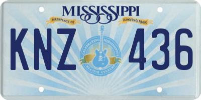 MS license plate KNZ436
