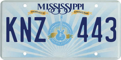 MS license plate KNZ443
