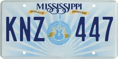 MS license plate KNZ447