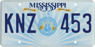 MS license plate KNZ453