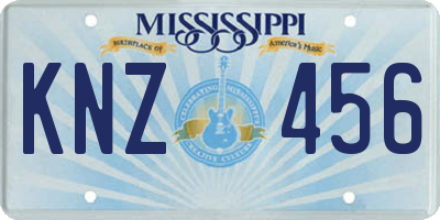 MS license plate KNZ456