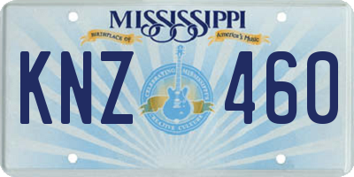 MS license plate KNZ460