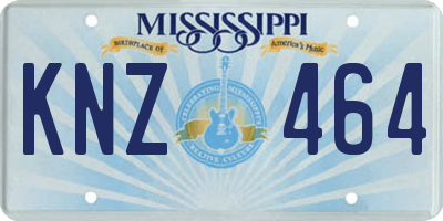 MS license plate KNZ464