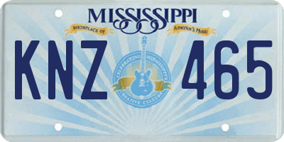 MS license plate KNZ465