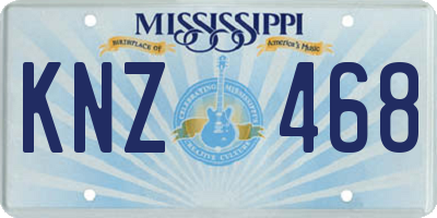 MS license plate KNZ468