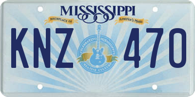 MS license plate KNZ470