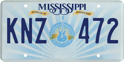 MS license plate KNZ472