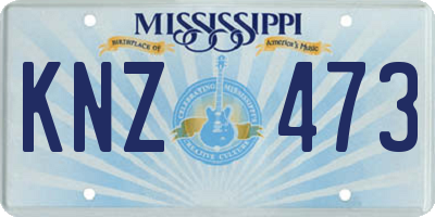 MS license plate KNZ473
