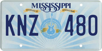 MS license plate KNZ480