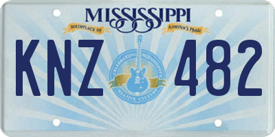 MS license plate KNZ482