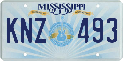 MS license plate KNZ493