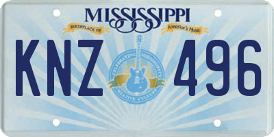 MS license plate KNZ496