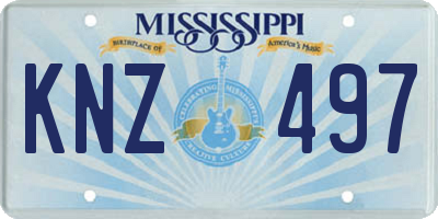 MS license plate KNZ497