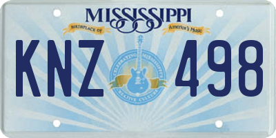 MS license plate KNZ498