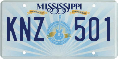 MS license plate KNZ501