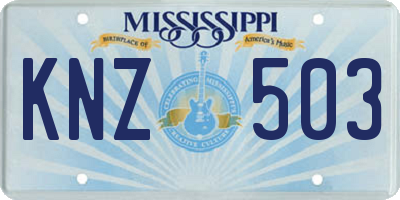 MS license plate KNZ503