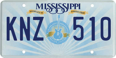 MS license plate KNZ510