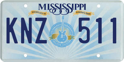 MS license plate KNZ511