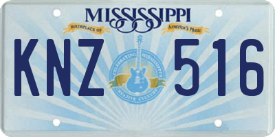 MS license plate KNZ516