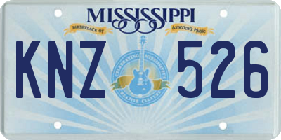 MS license plate KNZ526