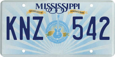MS license plate KNZ542