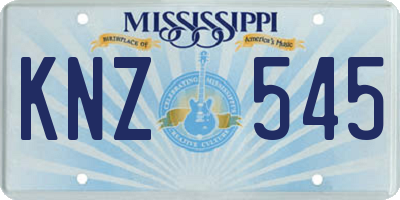 MS license plate KNZ545