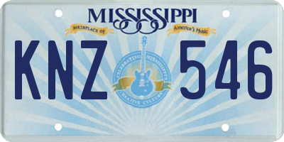 MS license plate KNZ546
