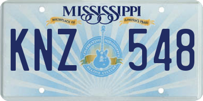 MS license plate KNZ548