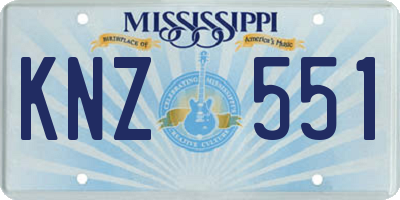 MS license plate KNZ551