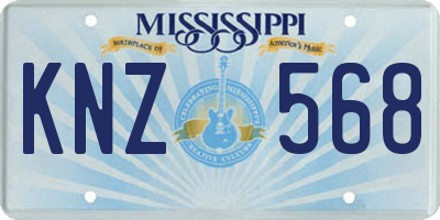 MS license plate KNZ568