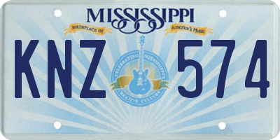 MS license plate KNZ574