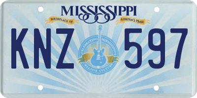 MS license plate KNZ597