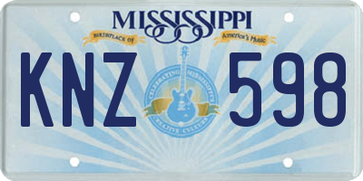 MS license plate KNZ598