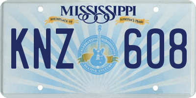 MS license plate KNZ608
