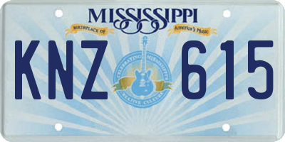 MS license plate KNZ615