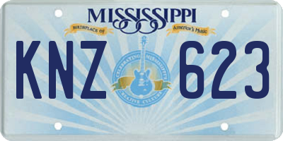 MS license plate KNZ623
