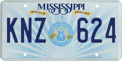 MS license plate KNZ624