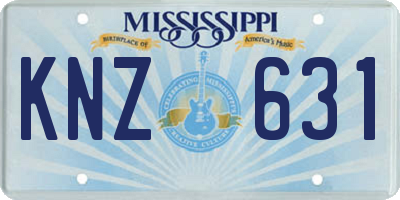 MS license plate KNZ631