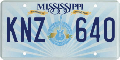 MS license plate KNZ640
